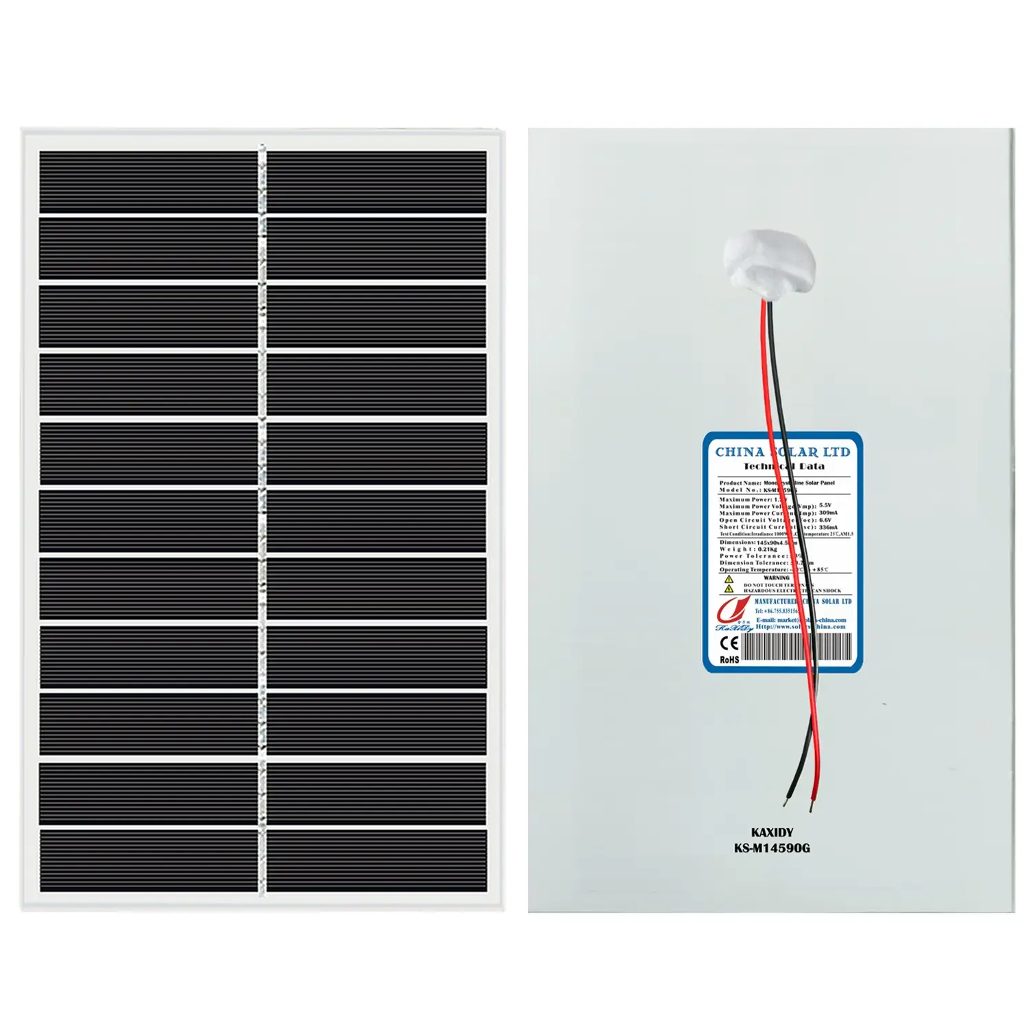 Glas Zonnepaneel 5,5V