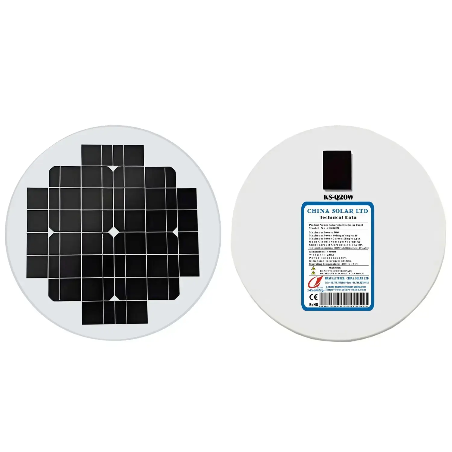 Rond Zonnepaneel 20W