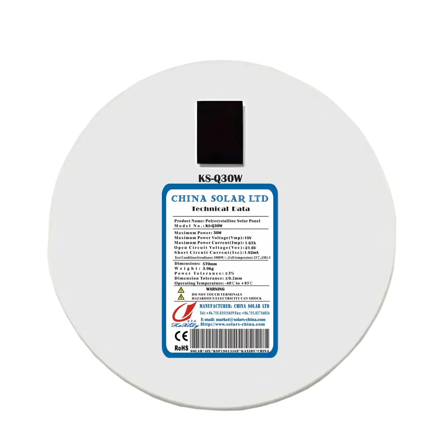 Rond Zonnepaneel 30W